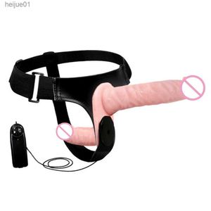 Ultra Élastique Harnais Strapon Culotte Double Réaliste Gode Vibrateur Strap-on Sexy Produits Sex Toys pour Femmes Adultes 18 Boutique L230518