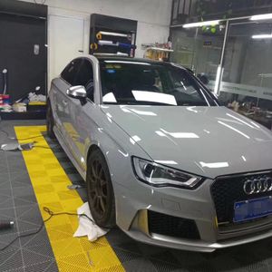 Ultra Crystal Gloss Nardo Grey Vinyl Wrap Película autoadhesiva Sticker Grey Glossy Car Wrapping Foil Roll Air Release Channel