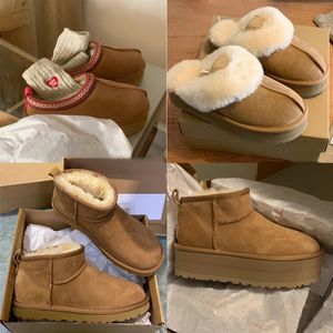Botas de nieve ultra mini invierno Australia plataforma botines clásicos suave y cómodo piel de oveja tazz castaño arena mostaza botines zapatillas