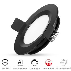 Topoch LED empotrable Downlight 6 piezas de perfil bajo clips de resorte montaje completo de aluminio DC12 V 3 W luz de techo regulable para RV barco casa panel de techo lámpara Puck