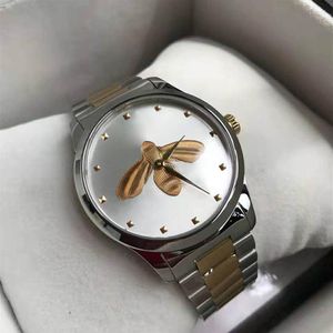 Ultra Thin Fashion Luxury Wrist-Wrists Lovers Couples Style Classic Bee Patterns Watches 38 mm 28 mm Case argent￩e pour hommes Designer320i