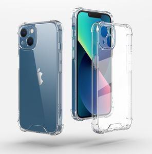 Coques de téléphone rigides en armure hybride acrylique antichoc transparentes pour iPhone 13 12 11 Pro Max Mini XR XS X 8 7 Plus Trou de caméra précis Protection complète