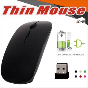 Souris sans fil Usb ultra mince optique 2.4GHz souris optique portable sans fil souris d'ordinateur mince super vitesse avec emballage de vente au détail