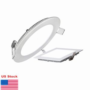 Ultra mince LED vers le bas lumières encastré LED plafonnier 4 w 6 w 9 w 12 w 15 w 18 w 21 w panneau carré rond lumière lampes d'éclairage intérieur