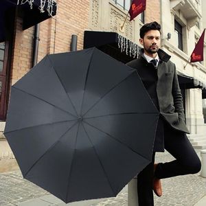Parapluies 105 cm grand parapluie surdimensionné 10 os manuel 3 pliant couleur unie publicité Double cadeau Parasol