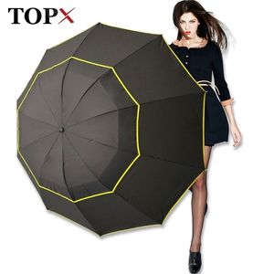 Umbrellas 130cm Big Top Quality Men Rain Woman Windproof Large Paraguas Male Women Sun 3 Floding Outdoor Parapluie 220929