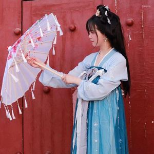 Parapluies Style chinois 82 cm huile papier Pographie accessoire soie tissu danse parapluie femmes anciennes Antique glands Cosplay