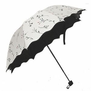Parapluies Couleur Changeante Parapluie Pour Femmes Belles Fleurs Sequin Mode Parasol Fille Cadeau