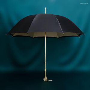 Parapluies boule exquise couleur unie longue poignée parapluie droite pôle Design Art artisanat