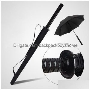 Parapluies Japonais Samurai Swords Parapluie Sunny Rainny Parapluies à long manche Semi-Matic 16 Côtes Drop Livraison Maison Jardin Ménage S Dhm6U