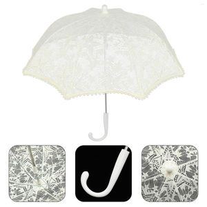 Parapluies Dentelle Parapluie De Mariage En Vrac Mariée Bébé Po Props Vintage Fille De Mariée Blanc Garniture Parasol De Style Chinois