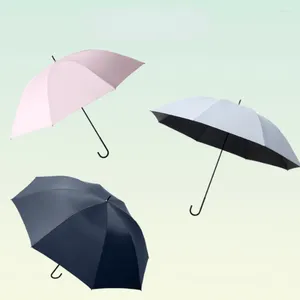 Parapluies Light Long Umbrella Rain Parasol UV Protection UV grande taille Sunshade à vent extérieur
