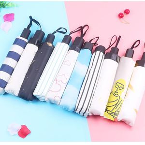 Parapluies Mini petit parapluie de soleil poche chinois clair Regenschirm fort entreprise pliant pluie femmes coupe-vent cadeaux B50