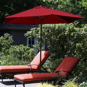 Parasols de terrasse Parapluie d'extérieur avec table à manivelle facile pour terrasse, balcon, porche, arrière-cour, piscine 9 pieds par Pure Garden Rouge 230626