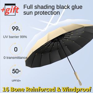 Umbrellas Reinforced Windproof Strong 10 16 Bone Automatic Folding Umbrella Men Rainproof UV Sunproof Wind and Water Resistant 230627