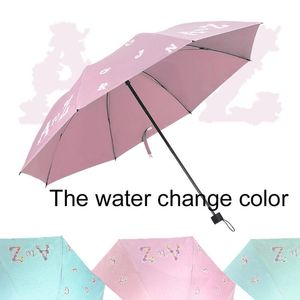 Parapluies Couleur d'eau changeant triple parapluie pliant