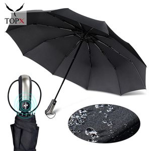 Parapluies Résistant Au Vent Parapluie Entièrement Automatique Pluie Femmes 3 Pliant Cadeau Parasol Compact De Luxe Grand Voyage Voiture D'affaires 10K Hommes