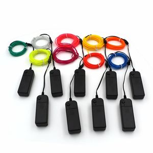 Umlight1688 2M 3M 5M Flexible Neon Light Glow EL Wire Light Rope Tube Car Dance Party Costume + Battery Controller