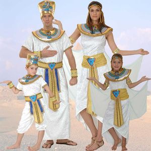 Umorden Adult Kids Egypt Nile Pharaoh Cleopatra Costume for Women Men Boys Girls Family Halloween New Year Party Fancy Dress Q0910