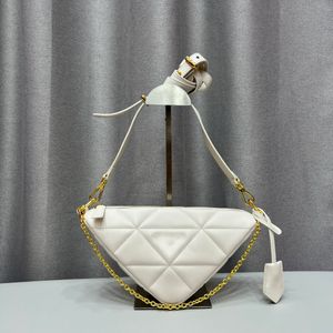 Bolso para las axilas Bolso de triángulo a cuadros bordado de diseñador Mochila Bolso de hombro para mujer Bolso bandolera Bolso a cuadros de diamantes hecho a mano Bolso de cadena de moda Bolso 26cm