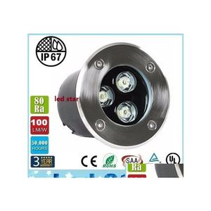 Lampes Souterraines Rgb 9W Led Lumière 12V 3X3W Lampe Ingroud Extérieure 600Lm Étanche Ip67 Garantie 3 Ans Drop Delivery Lights Lighting Otfe9