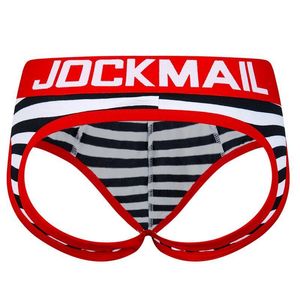 Underpants 2pcs Sexy Men Underwear Thong Jockstrap Briefs Backless Cotton Jock Strap Homme Slip Erotic String Homens Cueca Gay Penis Pouch 220328{category}{category}