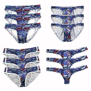 Calzoncillos 3 unids/lote, ropa interior Sexy para hombre, ropa interior transpirable de tiro bajo, bragas para hombre, bragas de Bikini, lencería para hombre