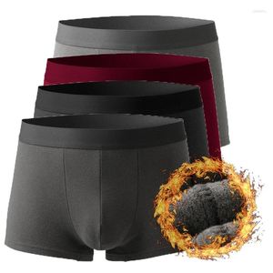 Sous-pants 4 Pack Winter chaude toison HOMMES MENSOFT Men de sous-vêtements Boxer Boxer Viscose Brief Sexe Shorts élastiques Marque xxl rouge xxl