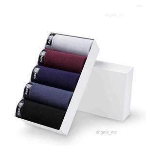 Sous-vêtements 5pcs / lot hommes sous-vêtements boxer shorts hommes sexy boxershorts pour hommes culottes masculines gay fibre de bambou xxxl