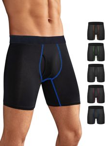 Calzoncillos 5pcs boxer boxer boxer mesh tejido de deporte seco rápido poliéster sin montarUp 6 Superwear with Fly for Men Pack 230815