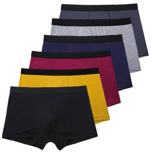 Calzoncillos 6 uds. Conjunto de ropa interior Boxer negra para hombre, bragas transpirables de bambú, pantalones cortos, calzoncillos sexis para hombre, Boxers elásticos masculinos For235R