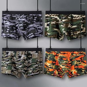 Sous-pants 95% Coton Hommes confortables Camouflage boxers Sexy Compression Underwear Man High Quality Mens Boxer Green Penis Pouch Big XL