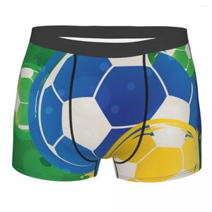 Calzoncillos Boxer Hombres Brasil Balón de fútbol Bragas para hombres Pantalones cortos Ropa interior transpirable para hombres Calzoncillos Boxers sexy
