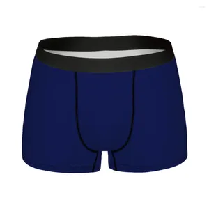 Calzoncillos Clásico Azul Marino Color Sólido Bragas De Algodón Ropa Interior Masculina Pantalones Cortos De Impresión Calzoncillos Boxer