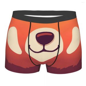 Caleçon Personnalisé Kawaii Panda Rouge Sous-Vêtements Hommes Breathbale Animal Sauvage Boxer Briefs