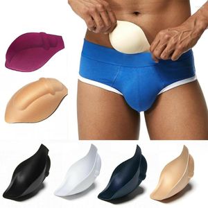 Sous-vêtements en mousse sous-vêtements slips rembourrés tasse éponge Push Up pochette Pad Sexy 3D améliorant la couleur unie respirant mâle