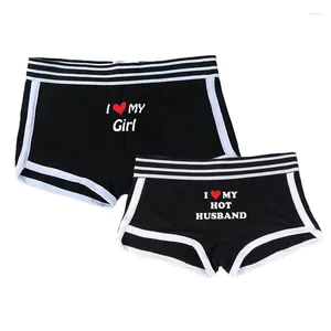 Sous-pants j'aime ma fille sous-vêtements en coton sexy pour couples femmes hommes boxer shorts homme lingerie féminine culotte