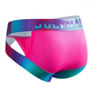 Sous-vêtements Jockmail Hommes Sous-vêtements sexy Brief Hip Lift Cuecas Calzoncillos Slip Jockstrap Mesh Culotte Bikini Athletic Summer Fashion Nylon