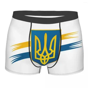 Sous-vêtements mâles sexy armoiries drapeau de l'Ukraine sous-vêtements boxer slips hommes shorts doux culottes