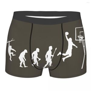 Calzoncillos Hombre Boxer Shorts Bragas para jugar baloncesto Evolución Camiseta divertida Ropa interior de cintura media Hombre