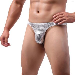 Sous-vêtements homme sexy renflement pénis poche sous-vêtements large taille ceinture mince hommes U convexe string slips gay 2024