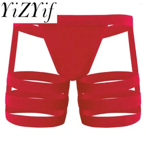 Calzoncillos hombres cinturón de nylon Bondage Bikini calzoncillos ropa interior Boxer Micro pene bolsa suspensorio Sissy Gay bragas con liga