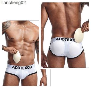 Sous-vêtements pour hommes Sous-vêtements respirants Couverture Coupe Éponge Bouton Rembourré Push Up Lifting Fesses Corps Shaping Sexy Boxers pour hommes W0412