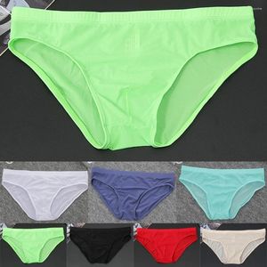 Men de sous-vêtements Sous-vêtements sexy sous-vêtements Ultra Soft Ice Silk G-String Thongs Transparent Gay Brief