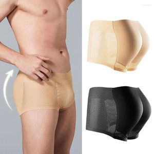 Calzoncillos Hombres Pantalones cortos Bragas Transpirable BuLift Shaper Sin costuras con almohadilla de cadera Mejora las curvas Sin esfuerzo Butt