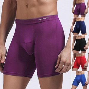 Calzoncillos para hombre, calzoncillos ajustados sexis de pierna larga, ropa interior de cintura media, calzoncillos Boxershorts cómodos, ropa interior para maletero para hombre