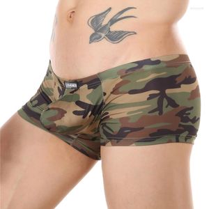 Calzoncillos Hombres Ropa interior Sexy Boxers Camuflaje Boxershorts Militar Hombre Bulge Pouch Hombre Cueca Boxer Bragas de alta calidad