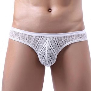 Sous-vêtements en dentelle sexy pour hommes Voir à travers le string T-Back Briefs Lingerie Men's Penis Bulge Pouch Underwear Exposed BuPanties BikiniUnderpants