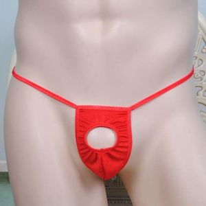 Calzoncillos Pene abierto G-String T-back Tanga Lencería erótica Hombres Ropa interior sexy con agujero O-ring Sex Man Breve bragas masculinasCalzoncillos