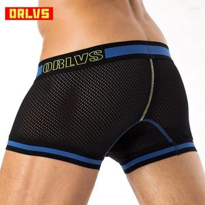 Calzoncillos orlvs pene sexy boxer malla hombres ropa interior